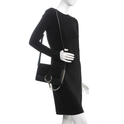 Chloe Suede Calfskin Small Faye Shoulder Bag Black 2 of 7