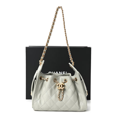 Chanel Caviar Quilted Mini Chanel 25 Handbag Light Green 11 of 11