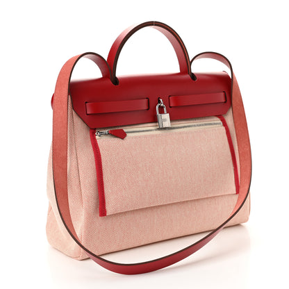 Hermes Vache Hunter Toile Pegase Pop Herbag Zip Retourne 31 PM Rouge Piment 4 of 10