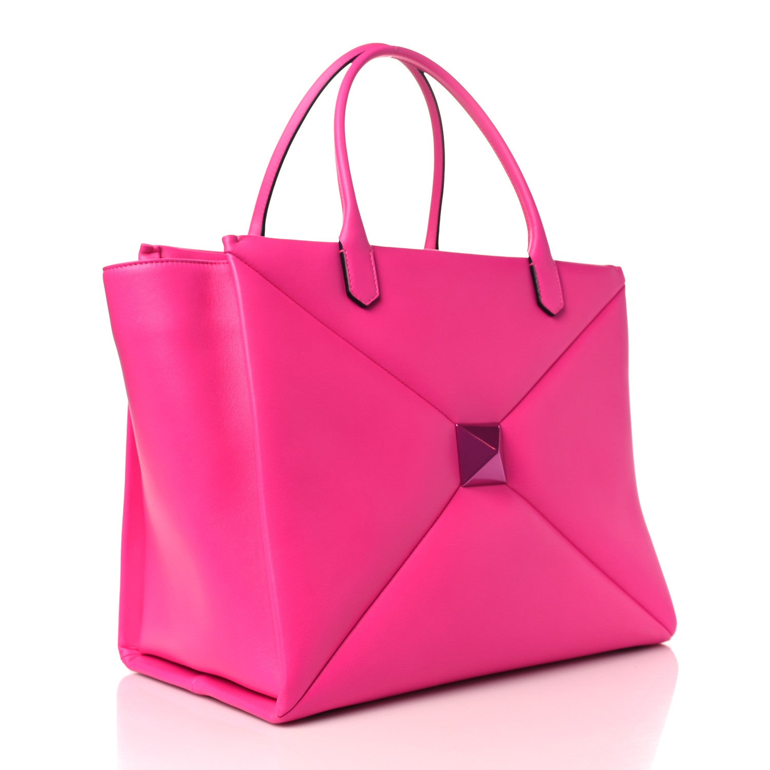 Valentino Garavani Nappa Tonal Monochrome Large One Stud Handbag Pink PP 2 of 7
