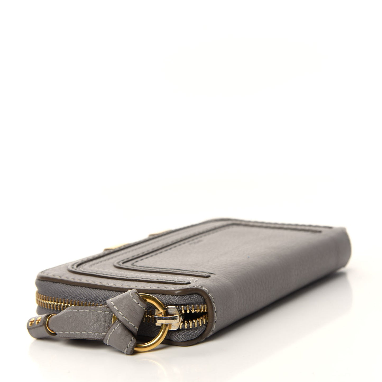 Calfskin Marcie Long Zip Around Wallet Cashmere Grey