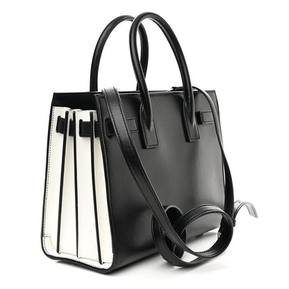 Saint Laurent Calfskin Small Sac De Jour Black White 3 of 12