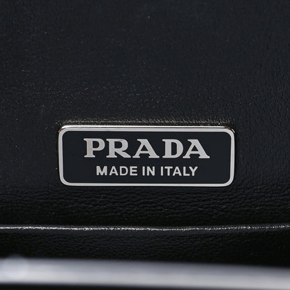 Prada Metallic Vitello Saffiano Cahier Bag Ibisco Black 6 of 8