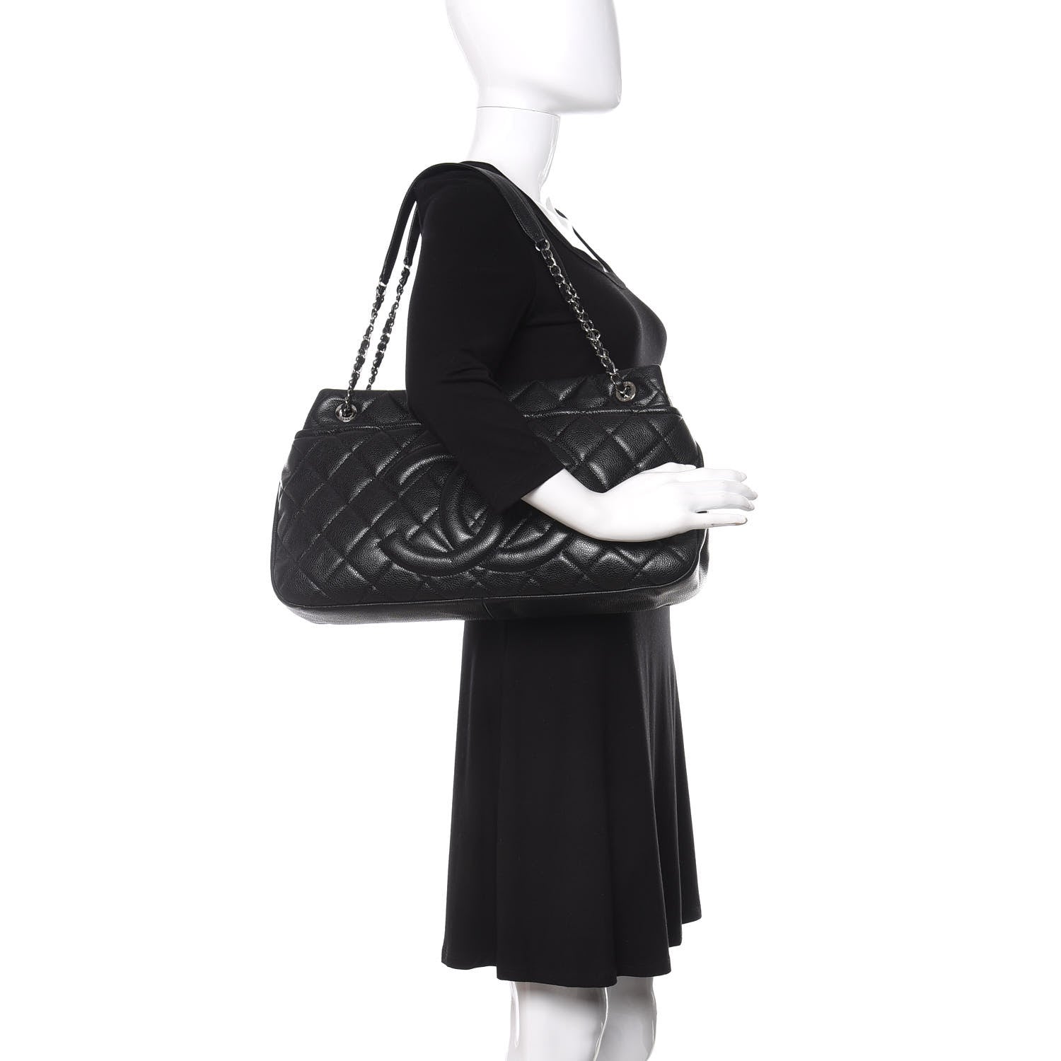 Chanel Caviar Quilted Timeless CC Soft Tote Black 2 of 10
