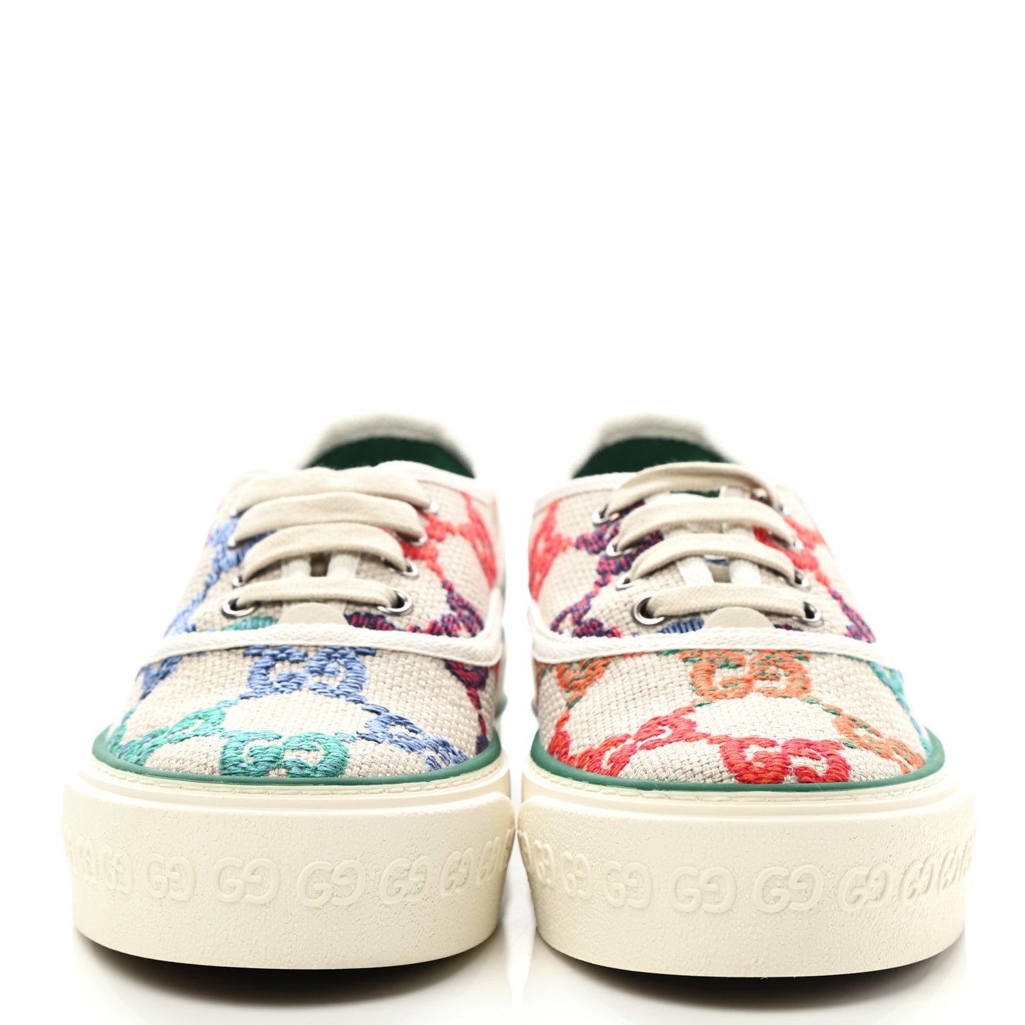 Linen Psychedelic Mini GG Monogram Womens 1977 Tennis Sneakers 36.5 Multicolor Mystic White