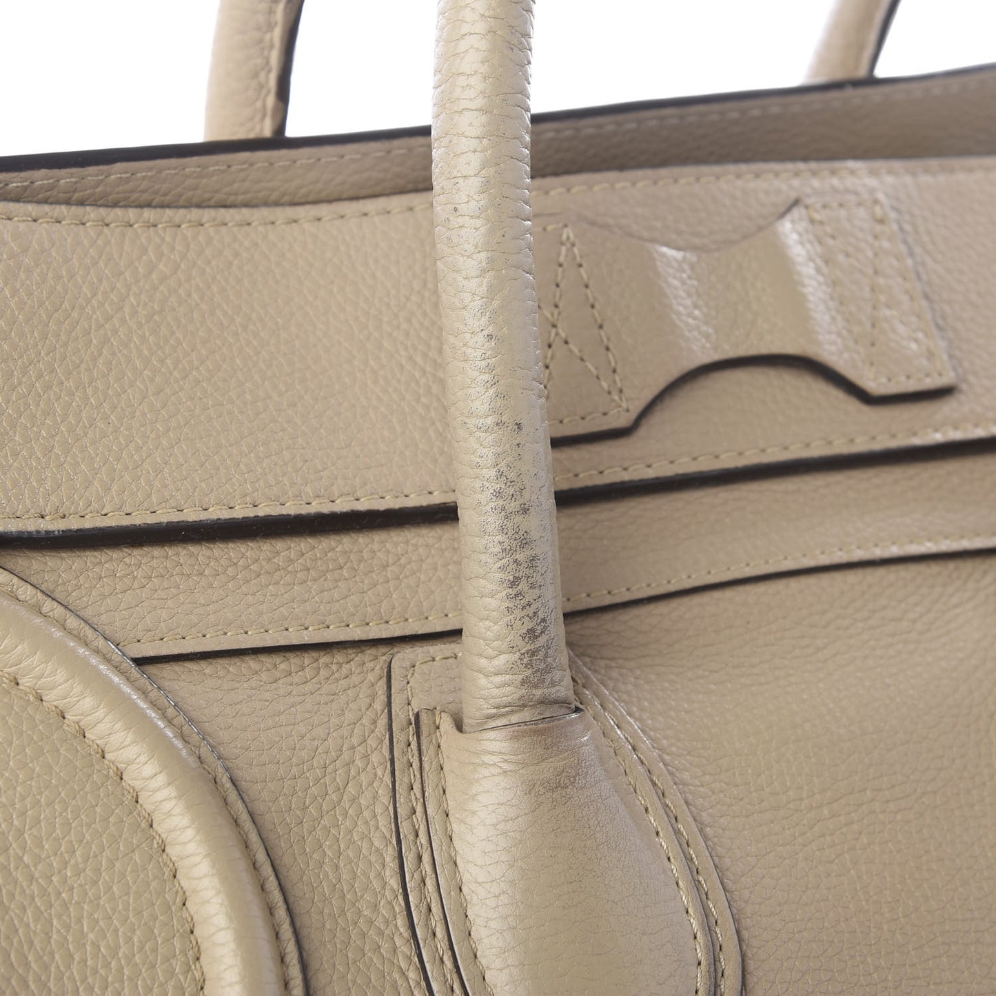 Drummed Calfskin Mini Luggage Taupe