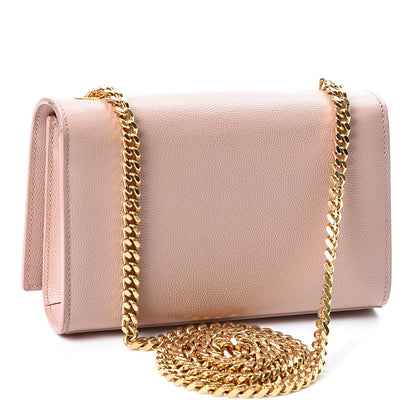 Saint Laurent Grain De Poudre Small Monogram Kate Satchel Pale Pink 2 of 9