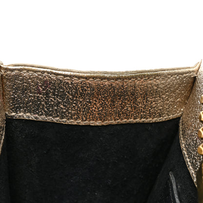 Saint Laurent Metallic Calfskin Small Classic Monogram Kate Satchel Pale Gold 14 of 17