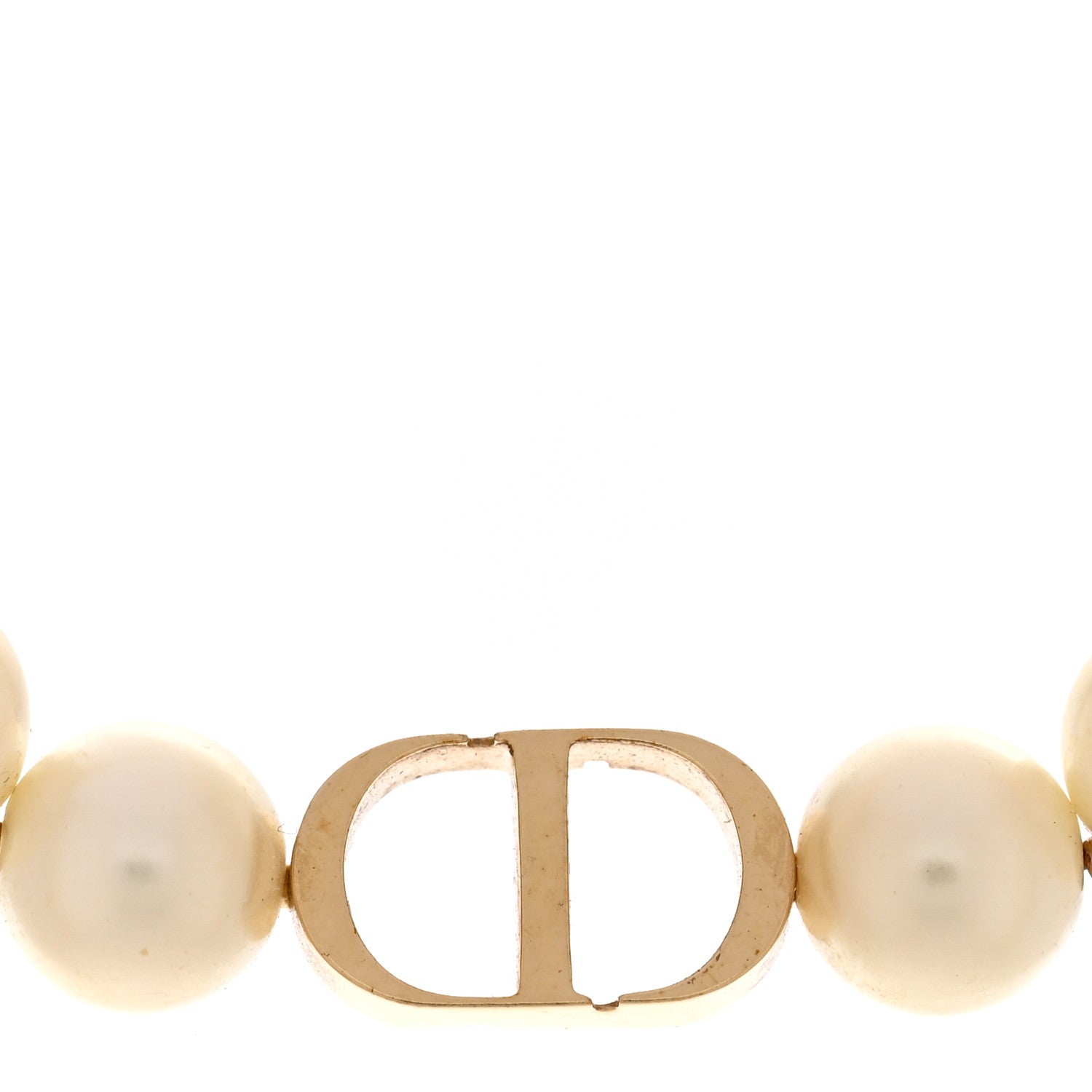 Christian Dior Pearl 30 Montaigne Choker Necklace Gold 1937643