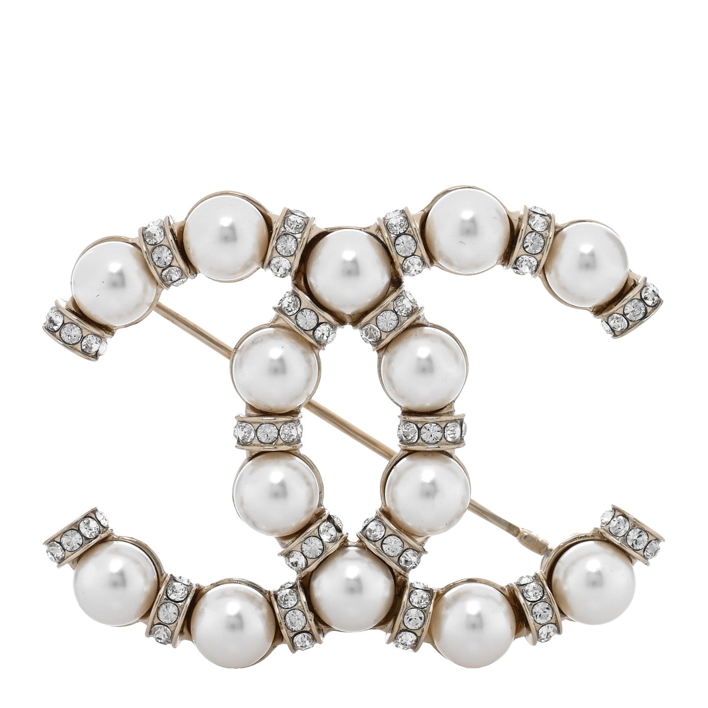 Pearl Crystal Nefertiti CC Brooch Gold
