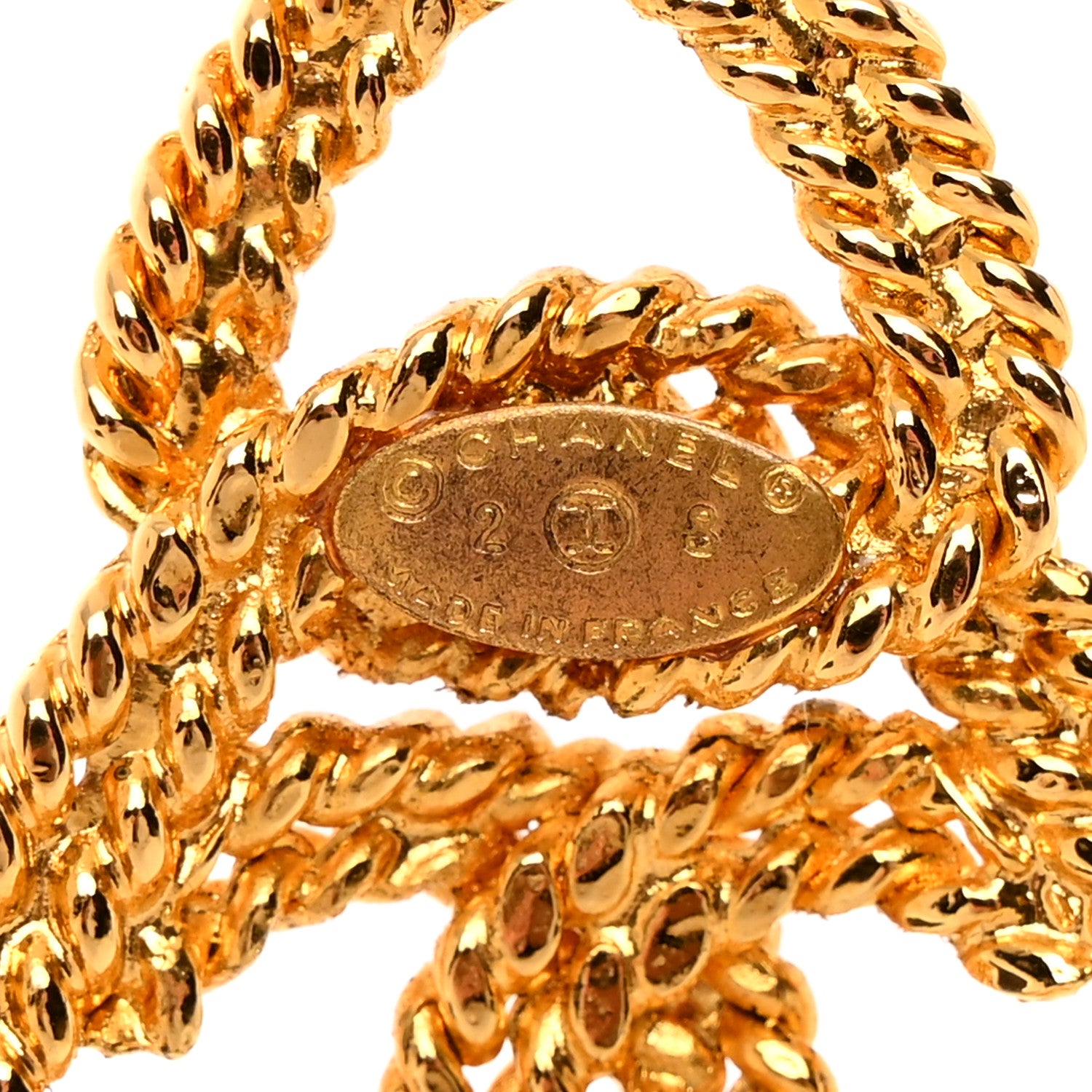 Chanel Metal Braided CC Logo Key Chain Gold 3 of 5