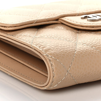 Chanel Caviar Quilted Compact Flap Wallet Beige 5 of 9