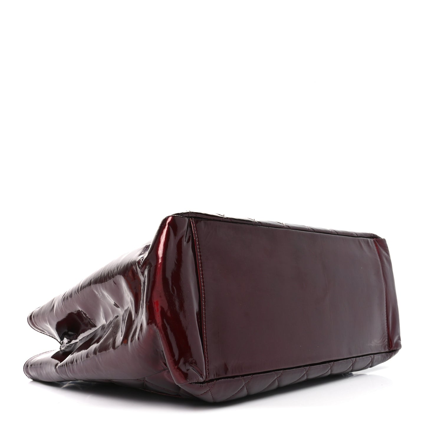 Patent Quilted Grand Shopping Tote GST Dark Bordeaux