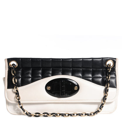 Chanel Lambskin Chocolate Bar Mademoiselle Flap Black White 1 of 8