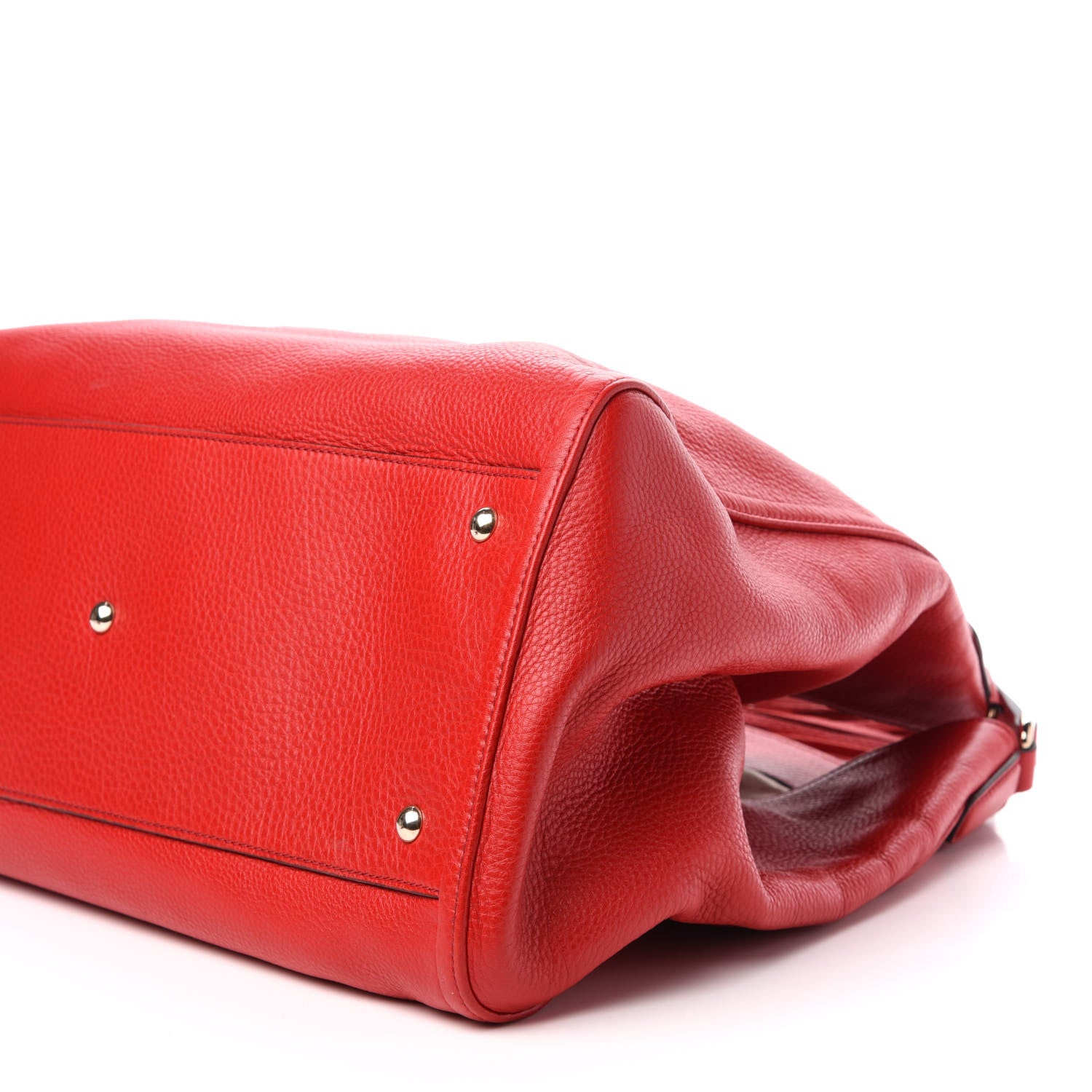 Gucci Pebbled Calfskin Large Soho Shoulder Bag Red 10 of 11