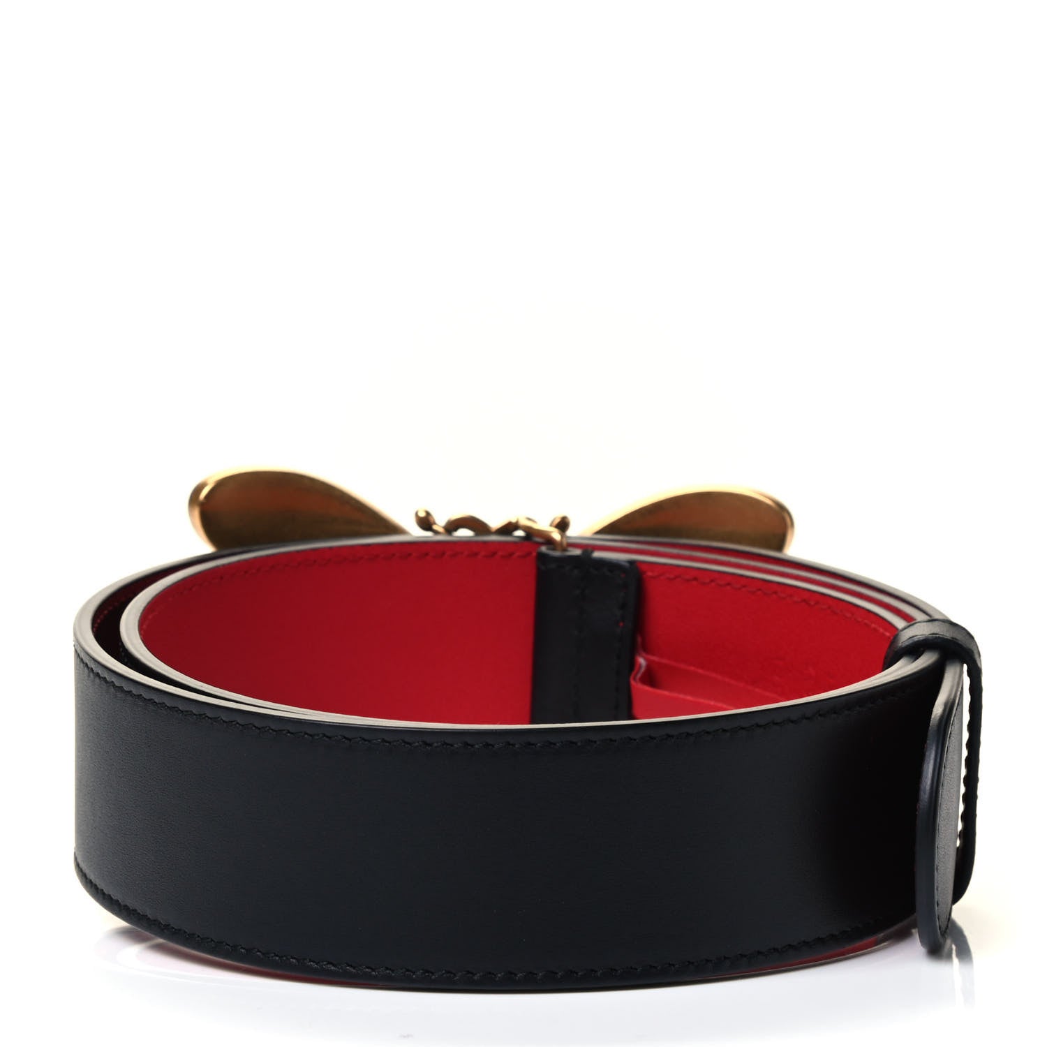 Gucci Calfskin Queen Margaret Bee Belt 85 34 Black 2 of 4