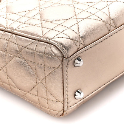 Christian Dior Metallic Lambskin Cannage Mini Lady Dior Gold 9 of 10