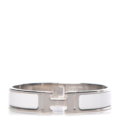 Hermes Enamel Narrow Clic Clac H Bracelet PM White 1 of 5