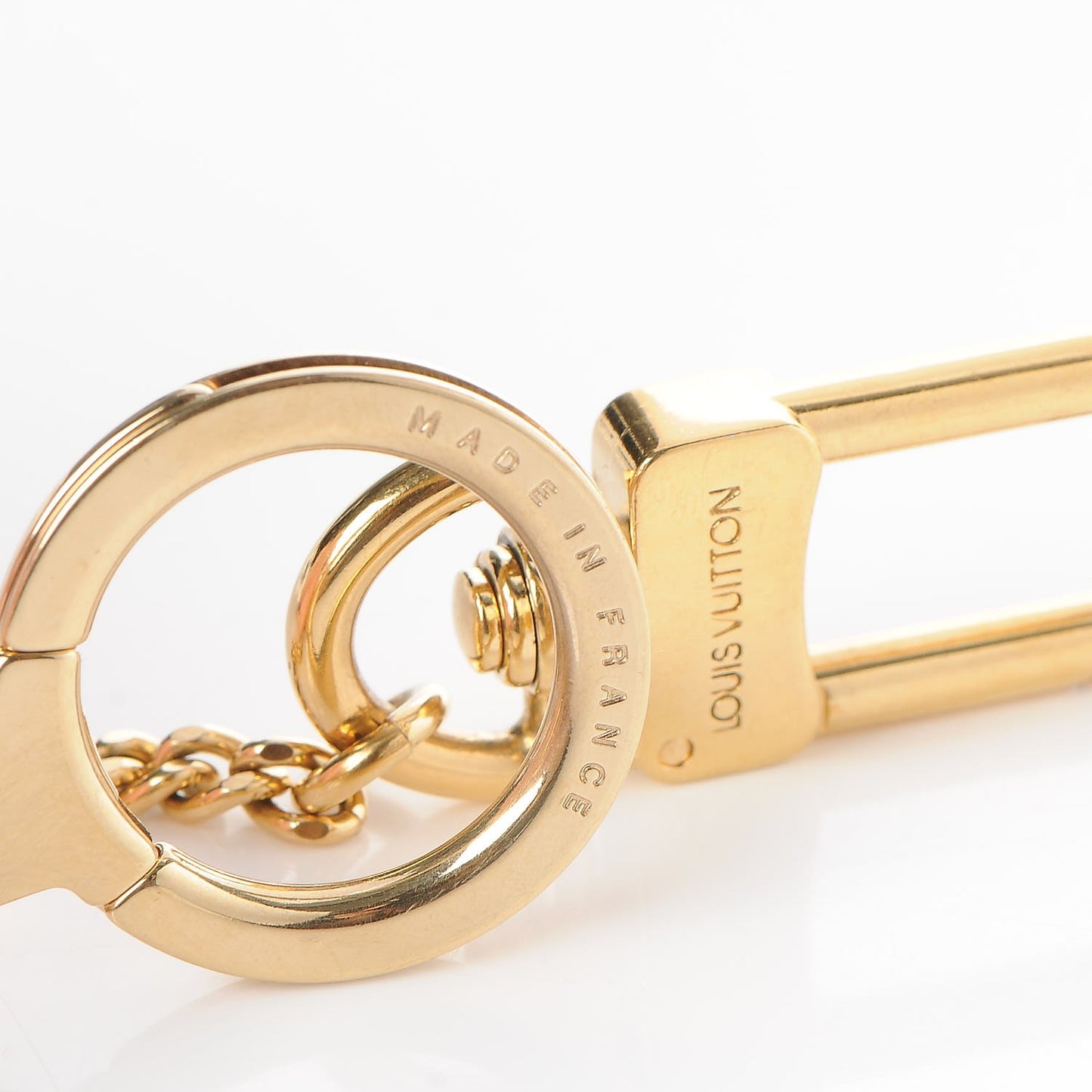 Metal Pochette Extender Key Ring Chain Gold