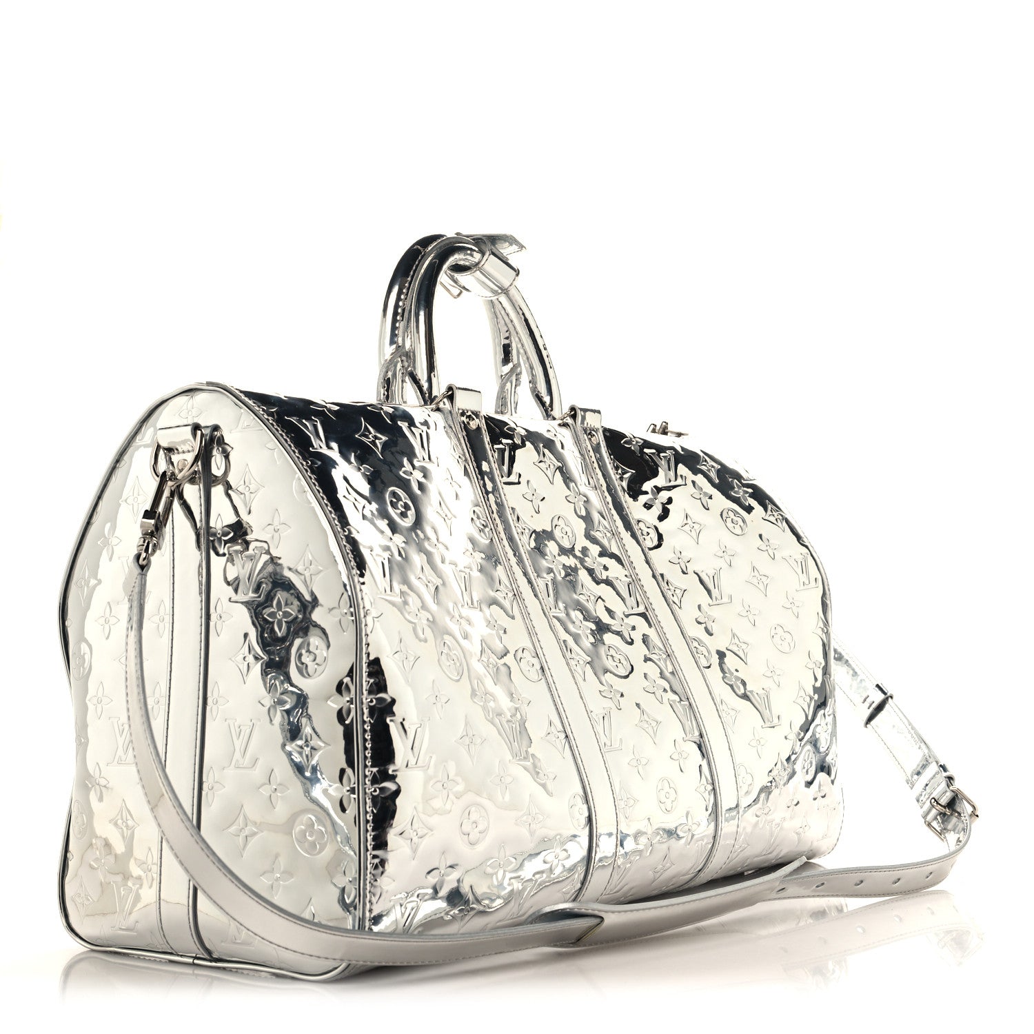 Louis Vuitton Monogram Mirror Keepall Bandouliere 45 Silver 2 of 8