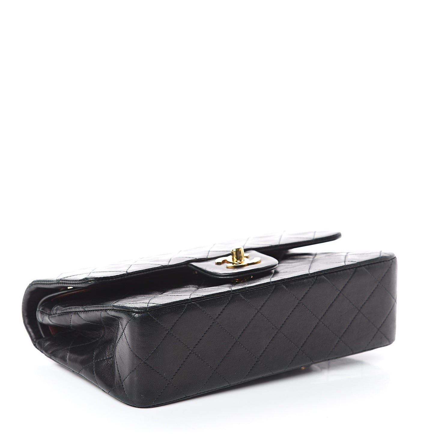 Lambskin Quilted Small Double Flap Black