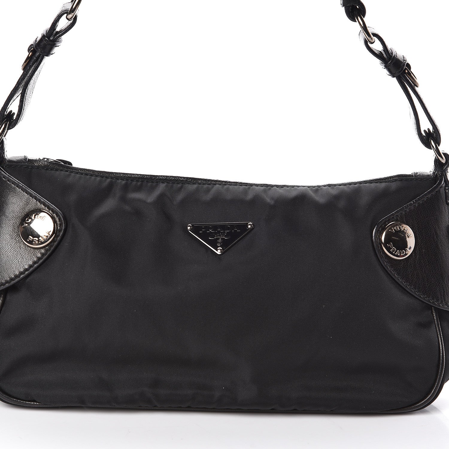 Prada Tessuto Nylon Nappa Shoulder Bag Black 7 of 9