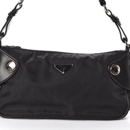 Prada Tessuto Nylon Nappa Shoulder Bag Black 7 of 9