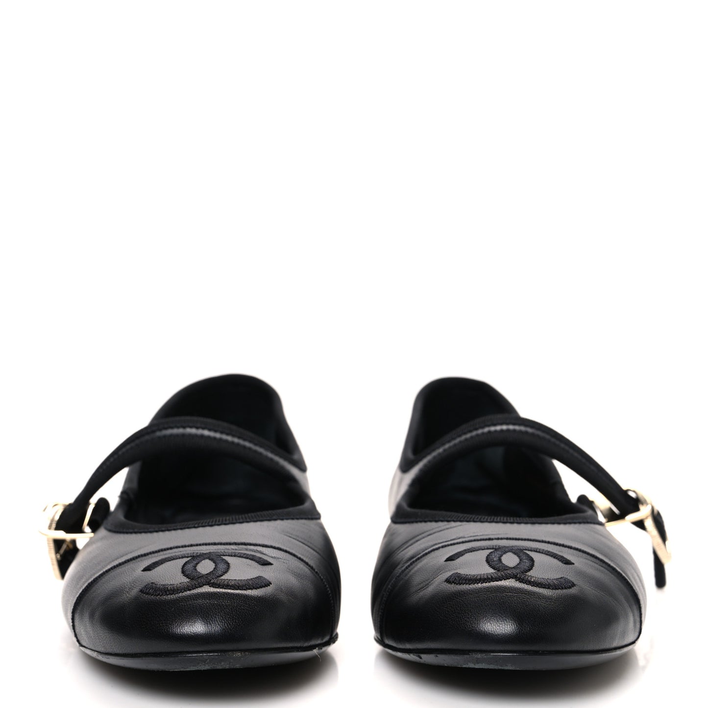 Lambskin Mary Jane Flats 40 Black