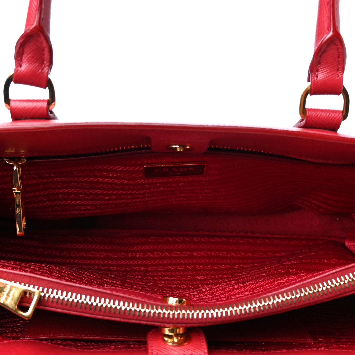 Prada Saffiano Lux Medium Tote Fuoco 4 of 9