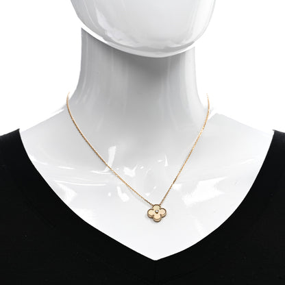 Van Cleef & Arpels 18K Yellow Gold Diamond Yellow Mother of Pearl Vintage Alhambra Pendant Necklace 2 of 6
