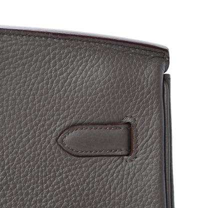 Hermes Taurillon Clemence Birkin 35 Etain 9 of 34