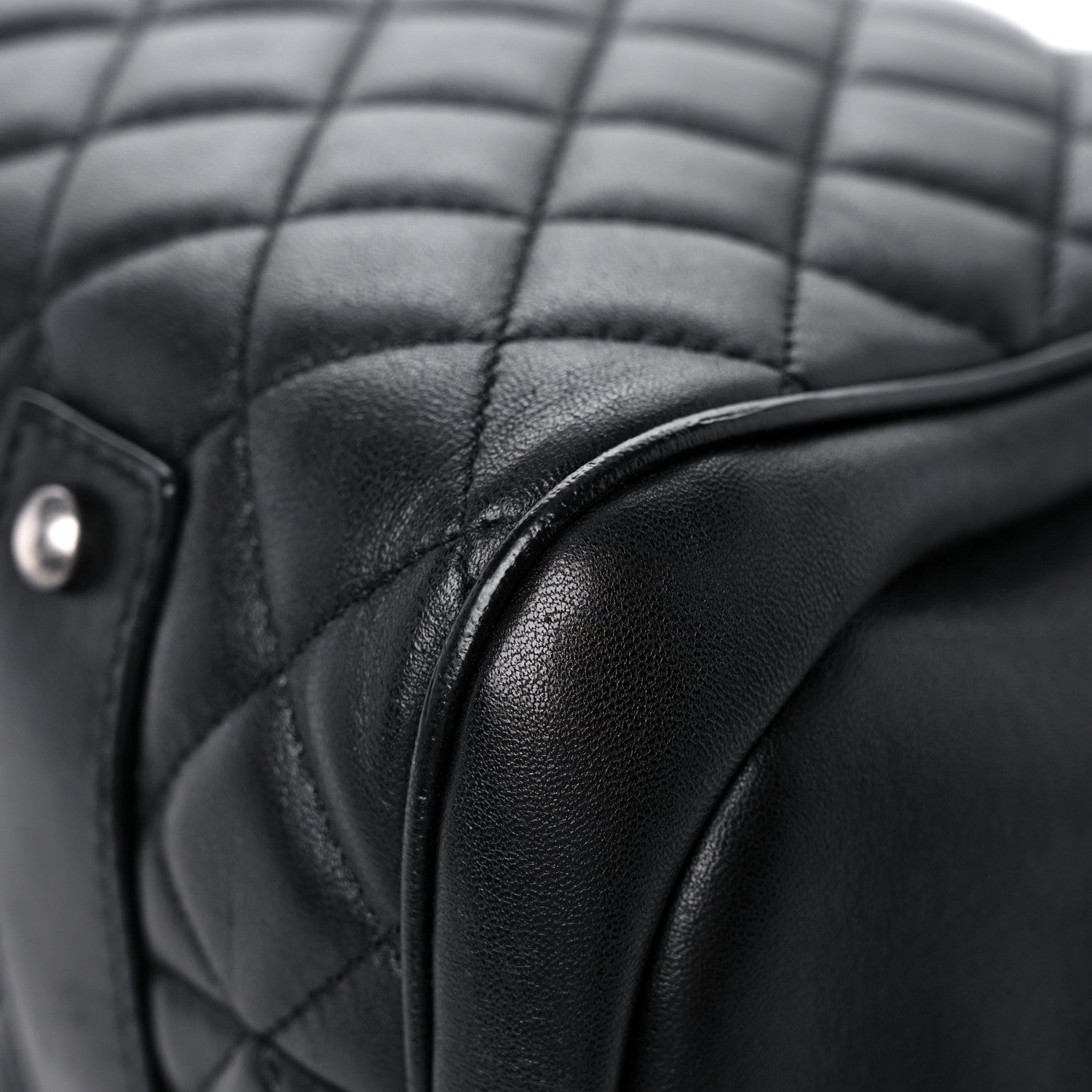 Chanel Lambskin Quilted Shopping Tote Black 9 of 14