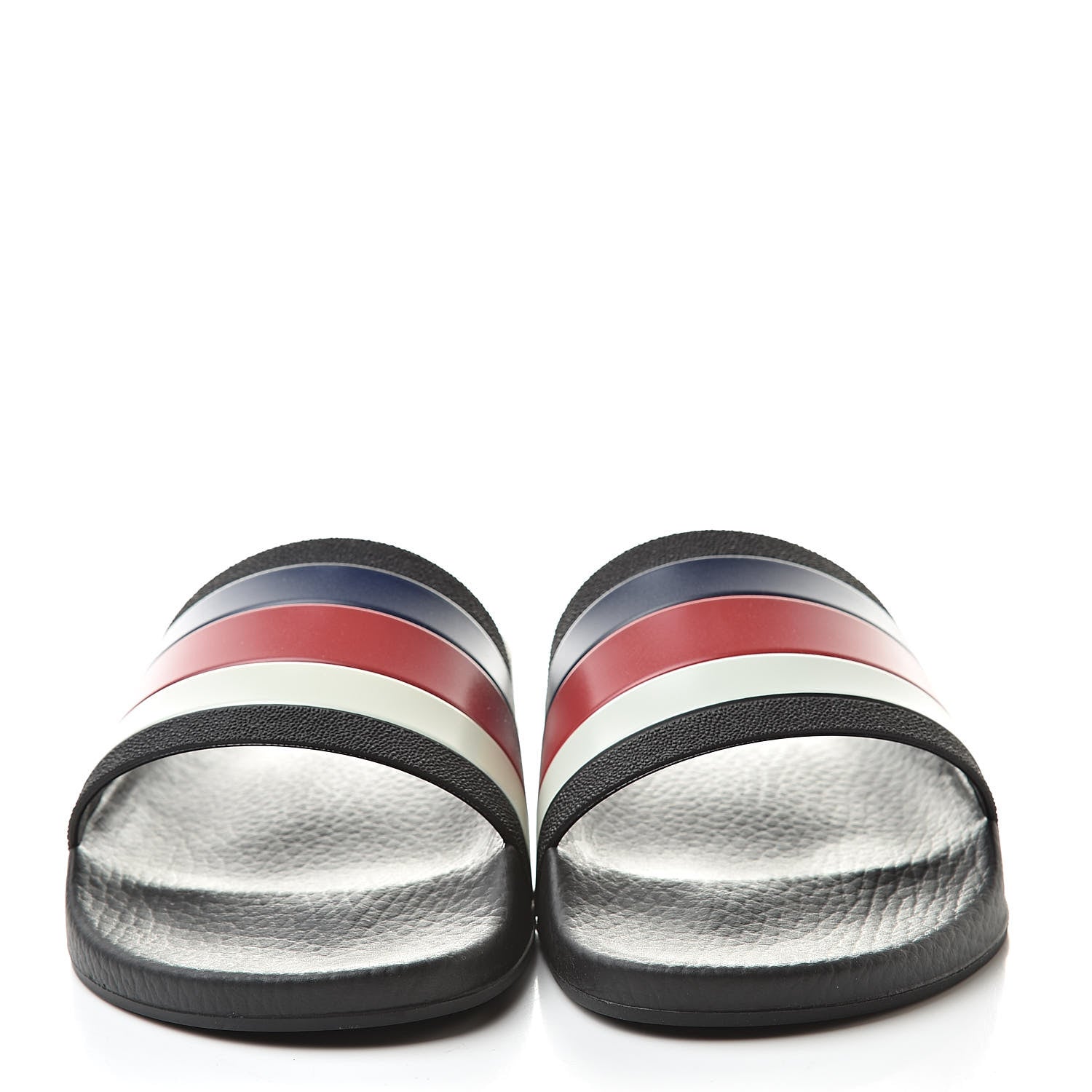 Gucci Rubber Web Mens Pool Slide Sandals 6 Black Mystic White Hibiscus Red Marine 2 of 8