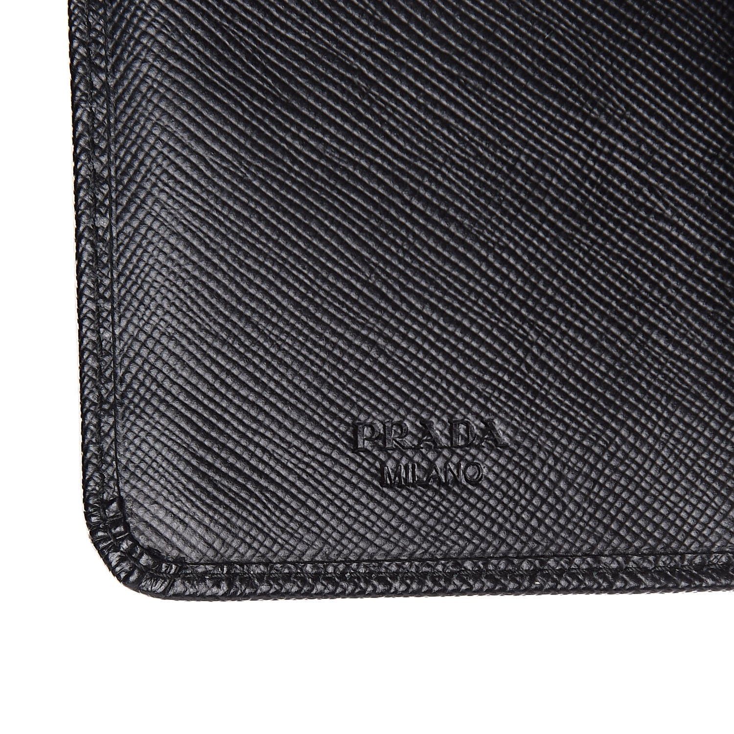 Prada Saffiano Metal Compact Wallet Black 6 of 8