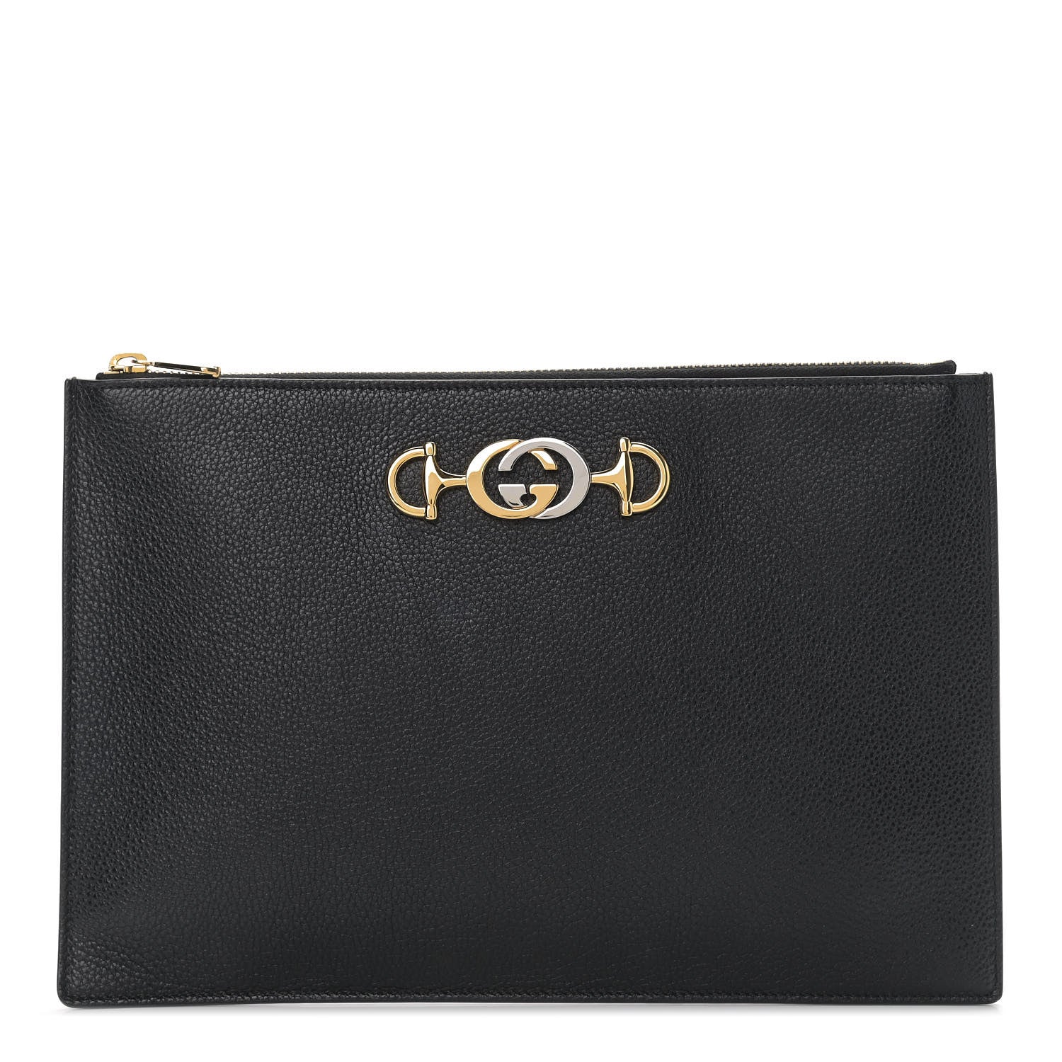 Gucci Grainy Calfskin Zumi Pouch Black 1 of 9