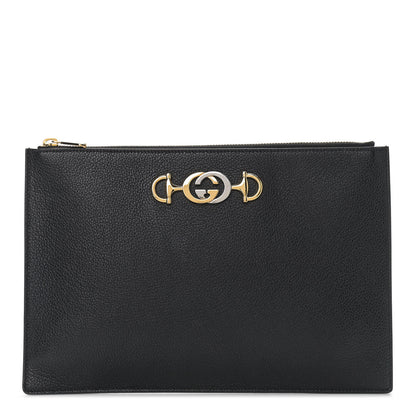Gucci Grainy Calfskin Zumi Pouch Black 1 of 9