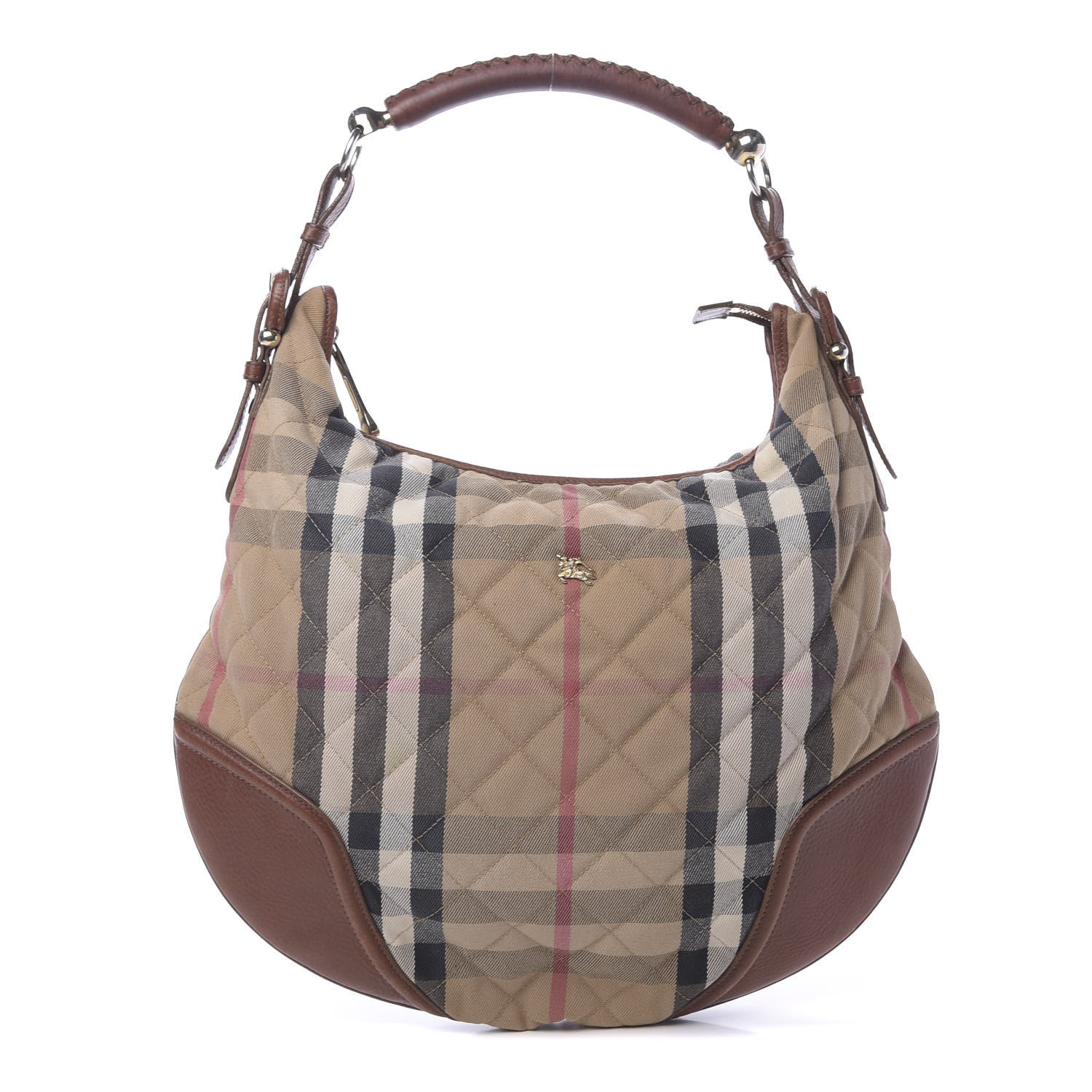 Burberry House Check Quilted Hoxton Hobo Brown 1 of 10