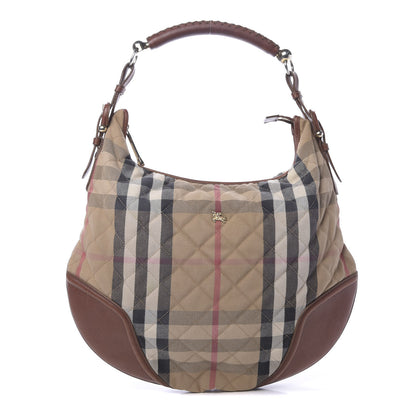 Burberry House Check Quilted Hoxton Hobo Brown 1 of 10