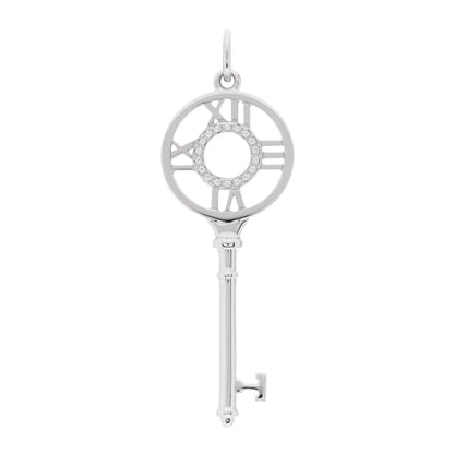 Tiffany 18K White Gold Diamond Atlas Key Pendant 1 of 4