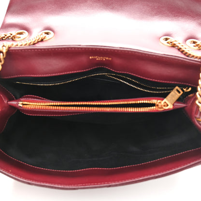 Saint Laurent Calfskin Y Quilted Monogram Medium Loulou Chain Satchel Rouge Legion 5 of 12