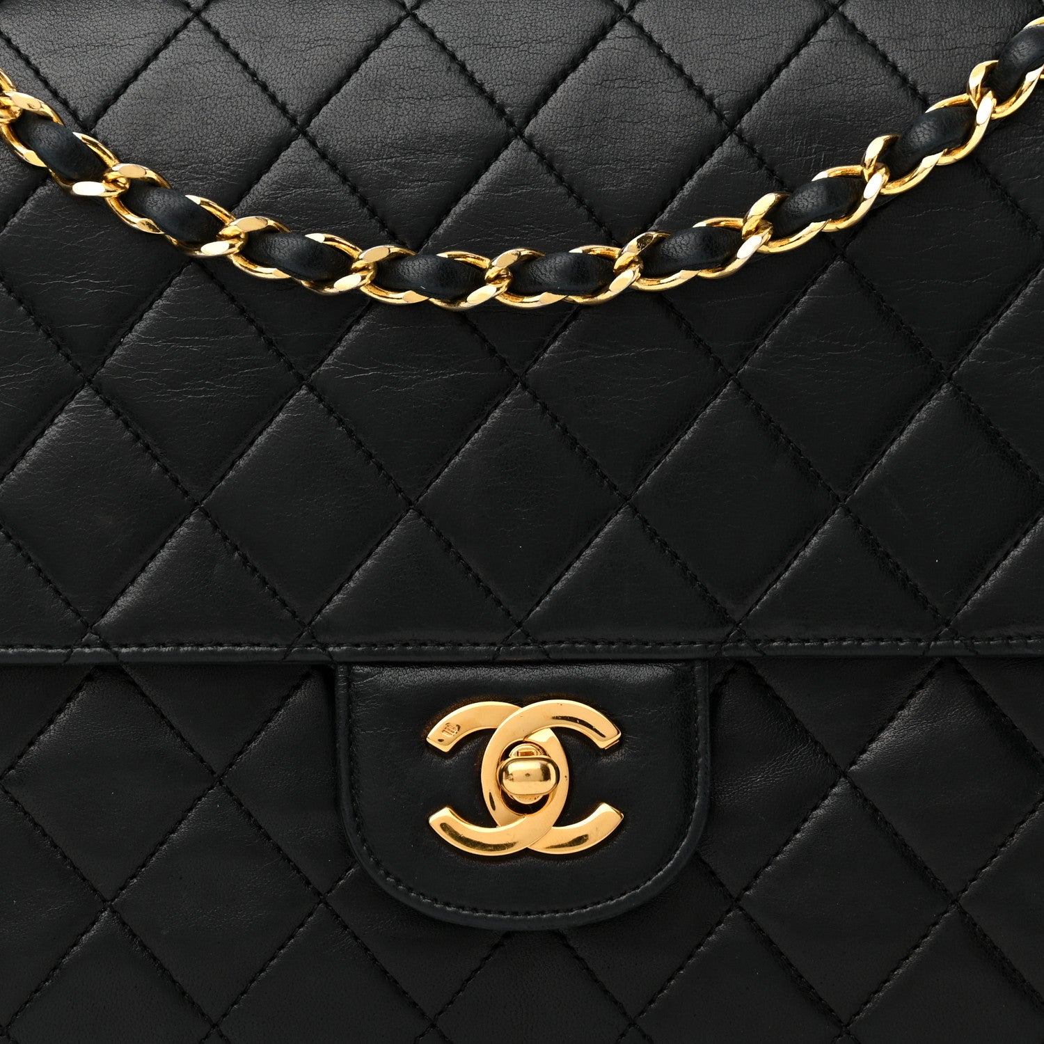 Chanel Lambskin Quilted Medium Double Flap Black 9 of 14