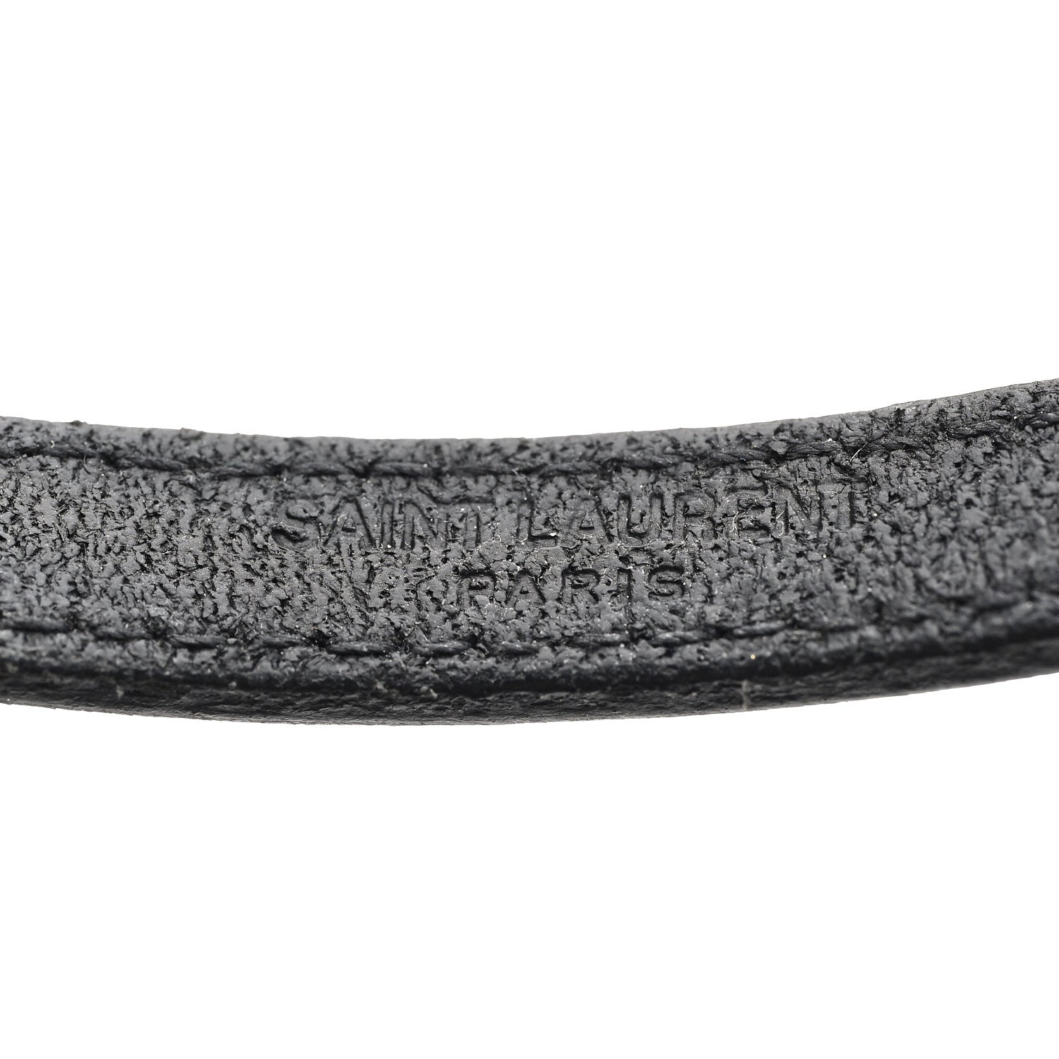 Saint Laurent Leather Lucky Bone Double Wrap Bracelet Black 6 of 9