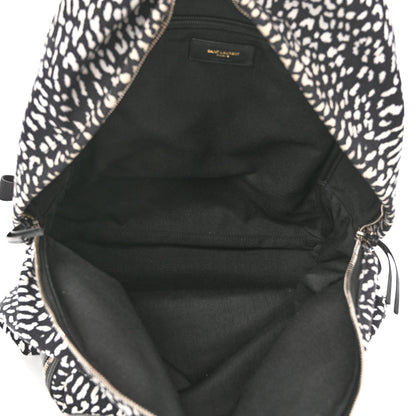 Saint Laurent Canvas Leopard Print City Backpack Black White 5 of 10