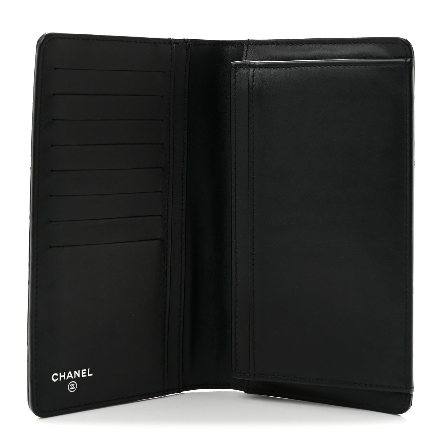 Patent Quilted Brilliant Yen Wallet Black