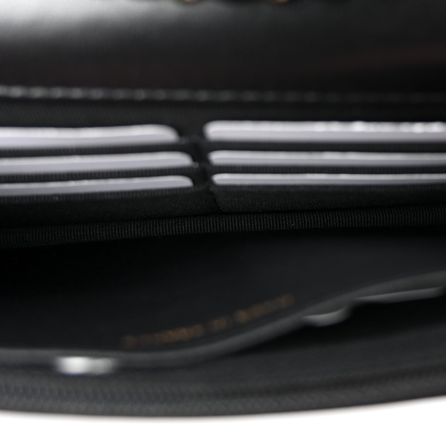 Lambskin Quilted Trendy CC Wallet On Chain WOC Black