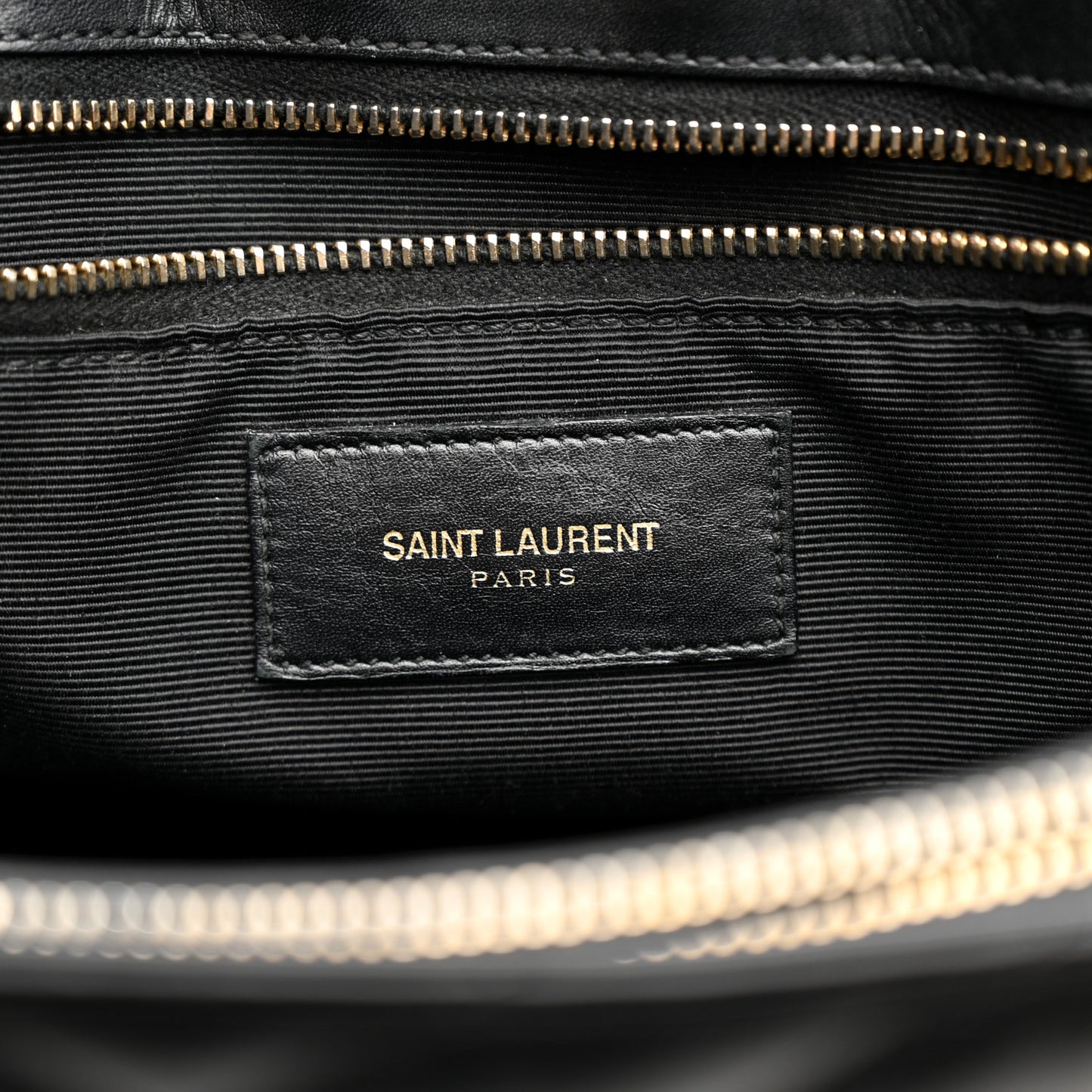 Smooth Calfskin Matelasse Chevron Monogram Shopping Bag Black