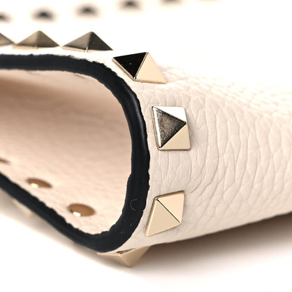 Valentino Garavani Pebbled Calfskin Rockstud Zip Pouch Ivory 7 of 12