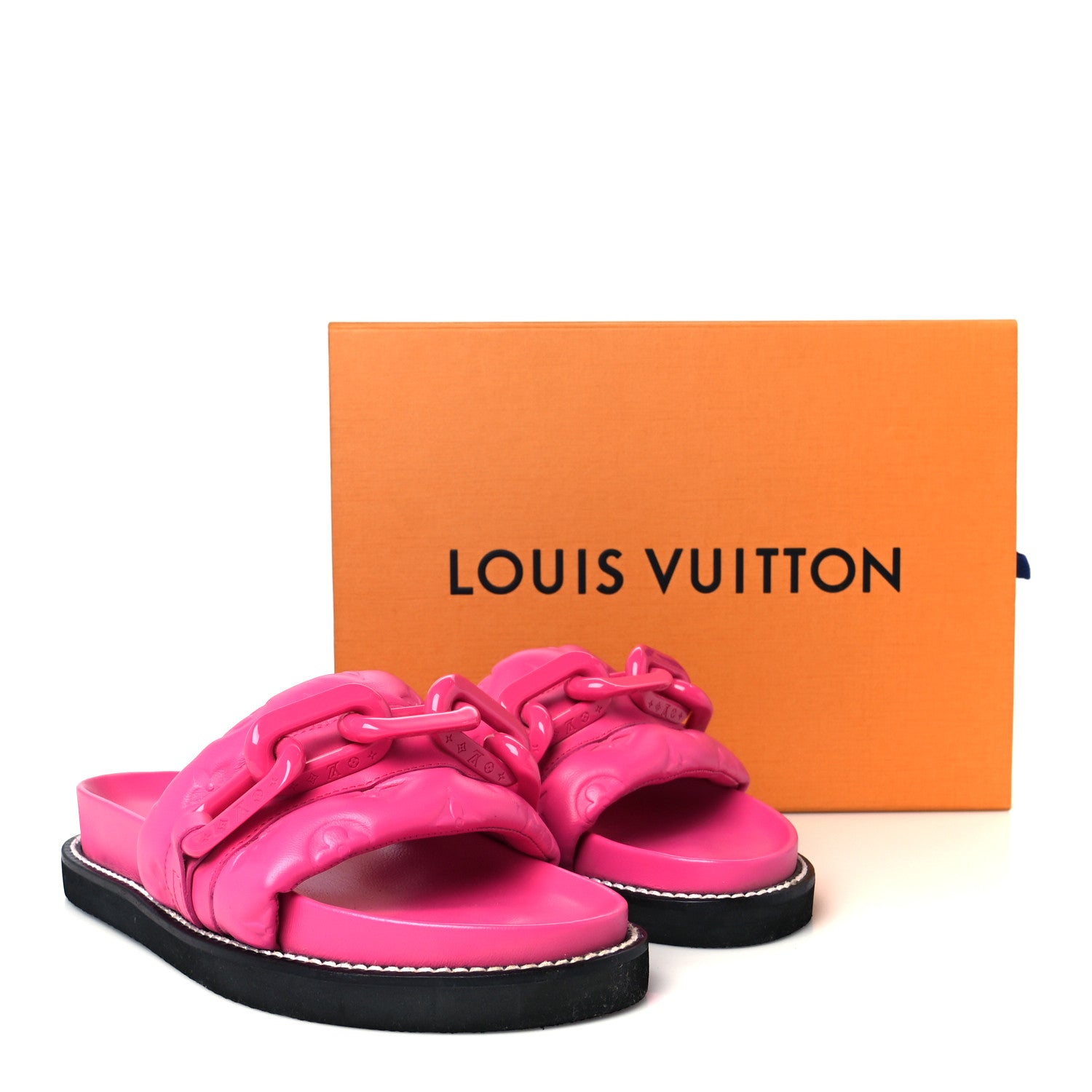 Louis Vuitton Calfskin Embossed Monogram Sunset Flat Comfort Mule 36.5 Rose Pop 10 of 10