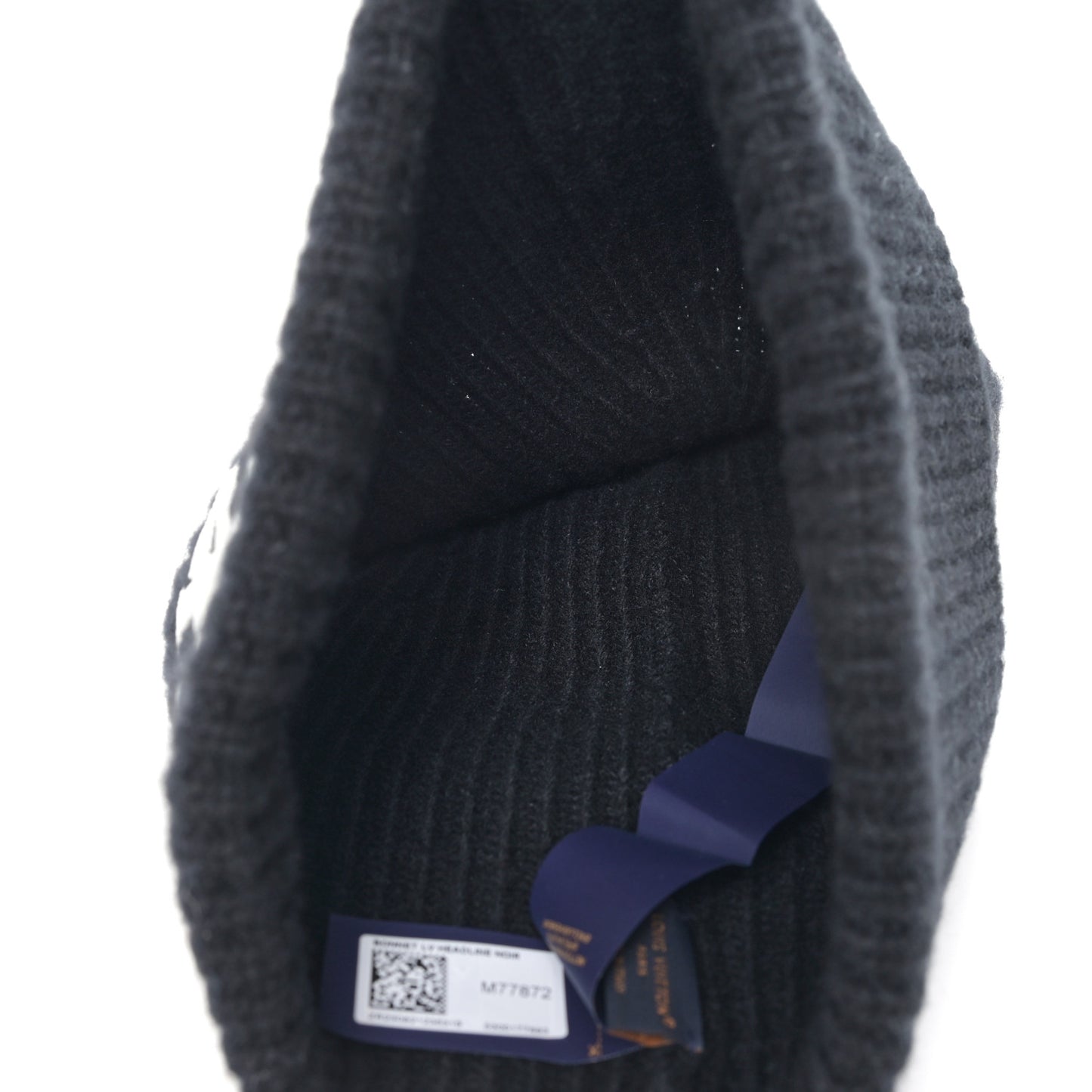 Wool LV Headline Beanie Hat Black