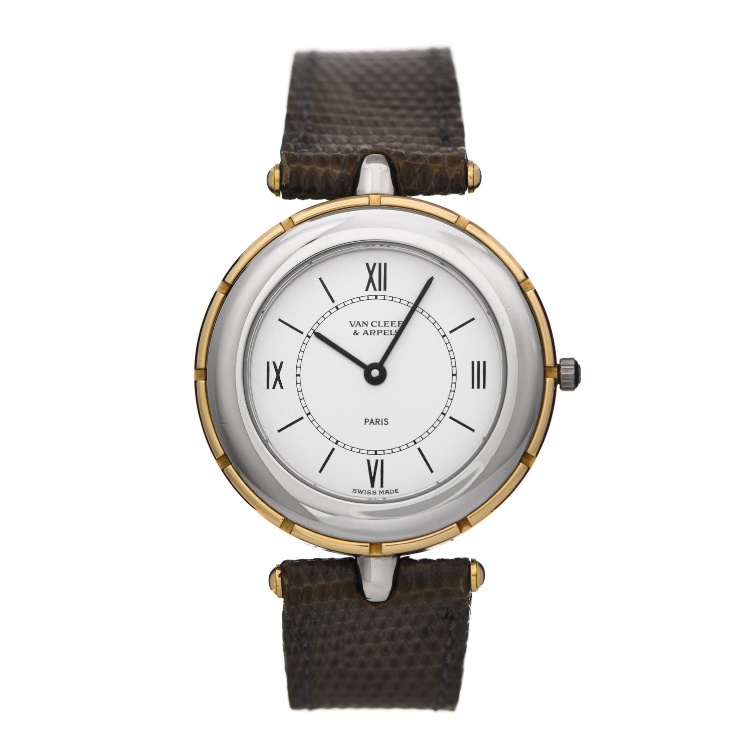 Van Cleef & Arpels Stainless Steel 18K Yellow Gold Lizard 31mm La Collection Quartz Watch 1 of 4